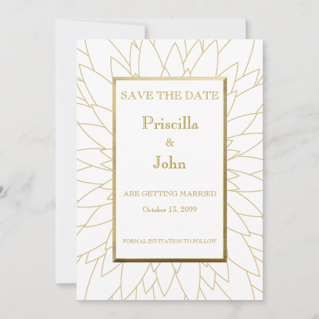 Save the date, great gatsby, dahlia geometric date (Front)
