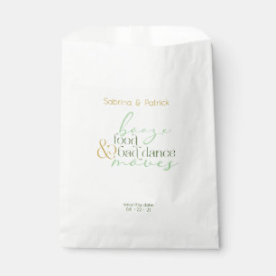 Save the Date  Green Booze Food Bad Dance Moves Favour Bags