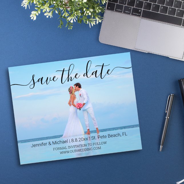 save the date handwriting wedding photo invitation flyer (Creator Uploaded)
