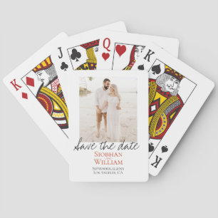 Save The Date Handwritten Personalised Photo Playing Cards