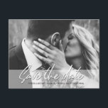 Save the Date Handwritten script Photo Engagement Postcard<br><div class="desc">Customise with your own photo on this "Save the Date",  postcard. Announce your engagement,  personalise the text with your upcoming wedding details. Congratulations!

Black and white photos can be used but feel free to use your colour image as well.

Let me know if you need assistance.</div>