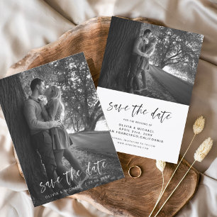 Save the Date Handwritten Wedding Photo Autumn