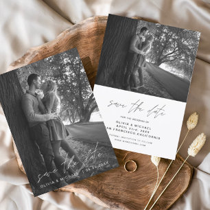 Save the Date Handwritten Wedding Photo Fall