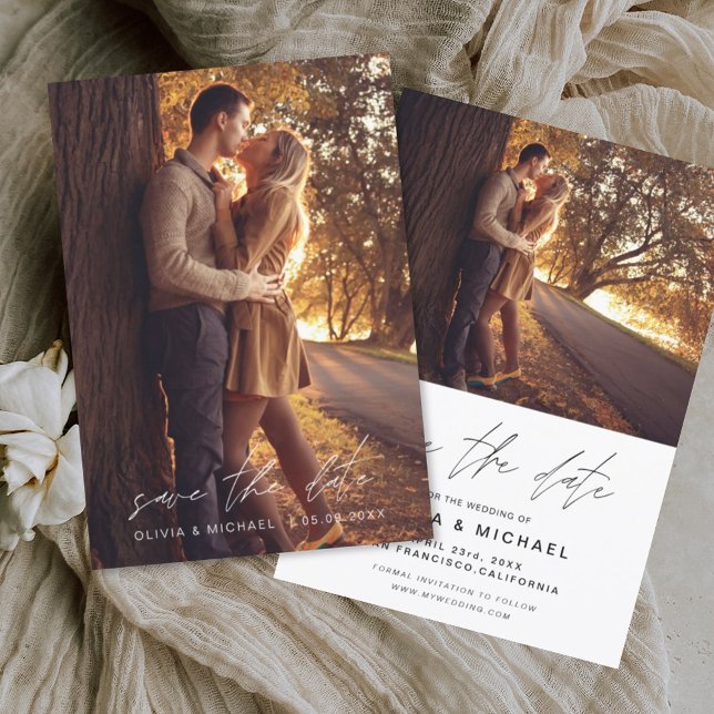 Save the Date Handwritten Wedding Photo Fall (Creator Uploaded)