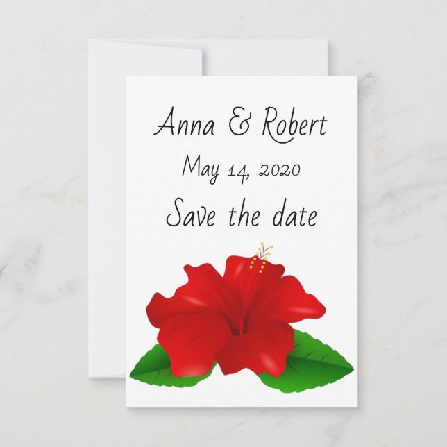 Save the date hibiscus card (Front)