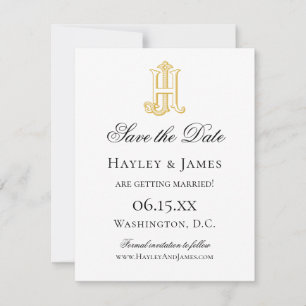 Save the Date HJ Monogram or JH Monogram