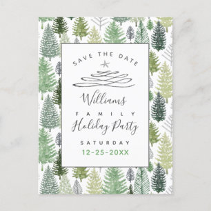 Save The Date Holiday Party Green Pines Postcard