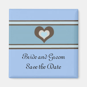 Save the Date in Blue and Brown Magnet