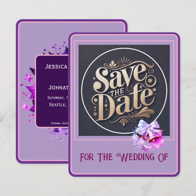 Save The Date In Lavender Card (Front/Back)