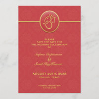 Save The Date Indian Style Flat Card