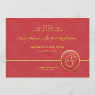 Save The Date Indian Style Flat Card