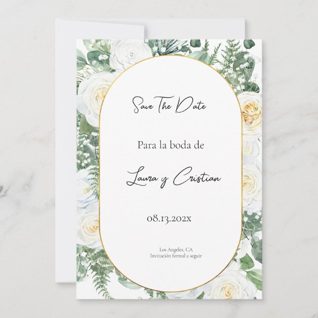 Save the Date invitación de boda  Invitation (Front)