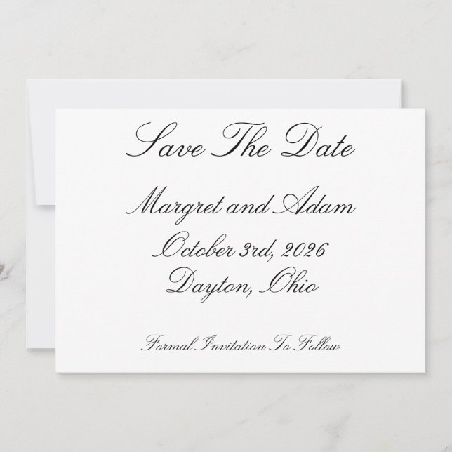 Save The Date Invitation (Front)