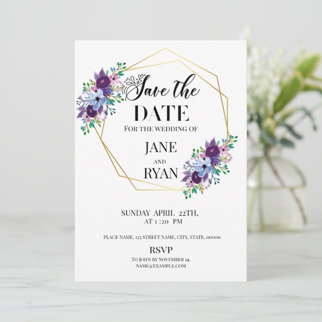 Save The Date Invitation Template (Standing Front)