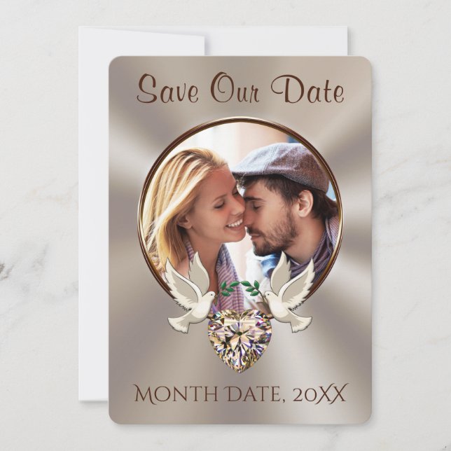 Save the Date Invitation with PHOTO, Customisable (Front)