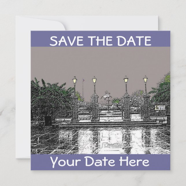 SAVE THE DATE-Jackson Square New Orleans Date (Front)