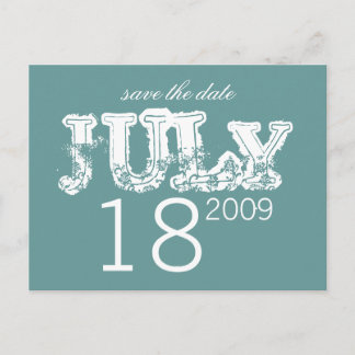 Save the Date - July - Customised Announcement Postcard