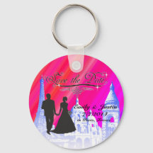 SAVE THE DATE KEYCHAIN WITH VIEW OF PARIS, FRANCE
