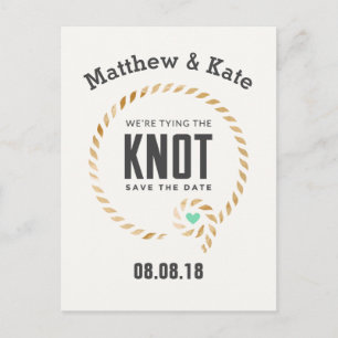 Save the Date Knot Style Announcement Postcard