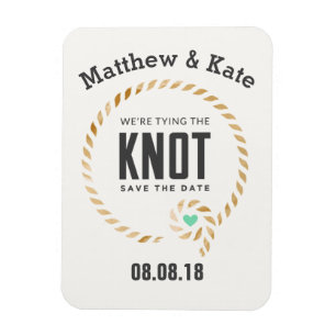 Save the Date Knot Style Announcements Magnet