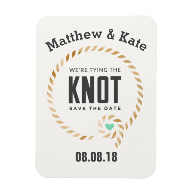 Save the Date Knot Style Announcements Magnet (Vertical)