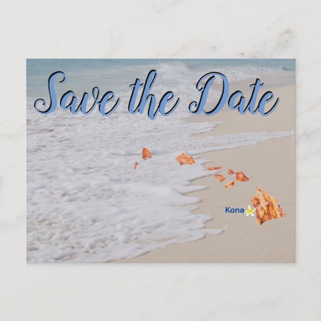 Save the Date Kona Hawaii Wedding Postcard (Front)