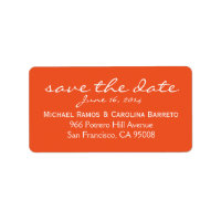 Save the Date Labels - Orange