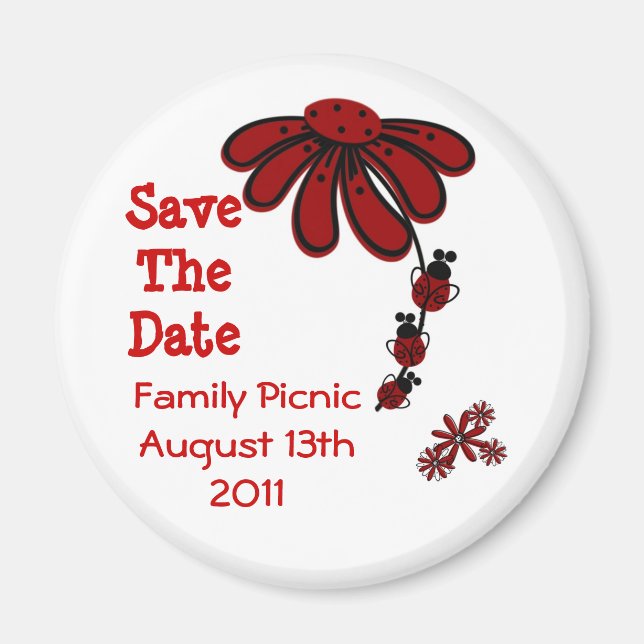 Save The Date Ladybug Magnets (Front)