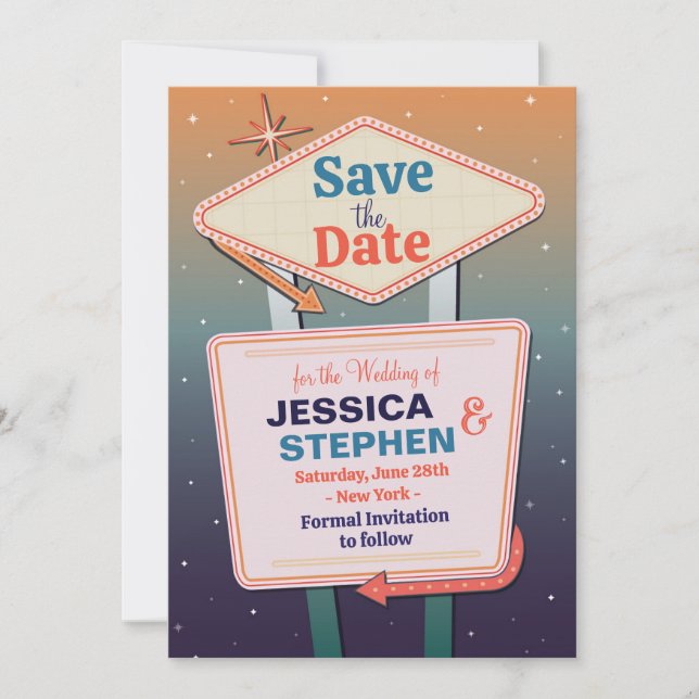 Save The Date Las Vegas Casino Style Wedding (Front)