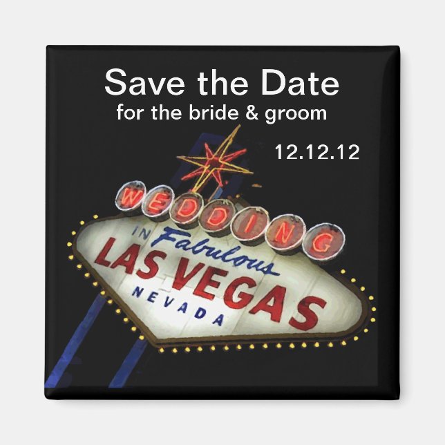 Save the Date Las Vegas Wedding Magnet (Front)
