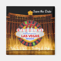 Save the Date Las Vegas Wedding Magnet