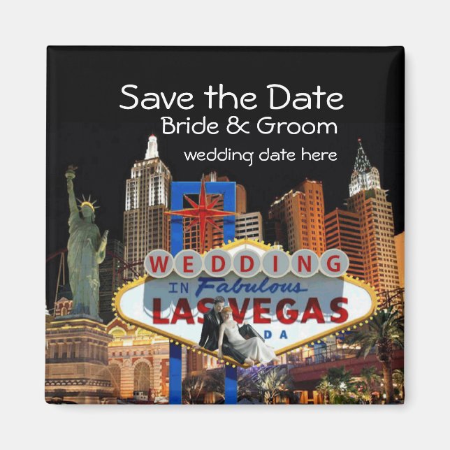 Save the Date Las Vegas Wedding Magnet (Front)