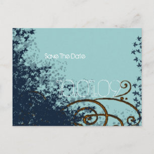 Save the Date- Leaf Swirls - Announcement Postcard