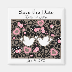 Save the Date Love Birds Wedding Magnet