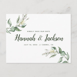 Save The Date *Lovely Greenery* Postcard