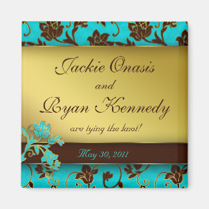 Save the Date Magnet Elegant Gold Floral BB 2