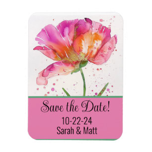 Save the date magnet pink