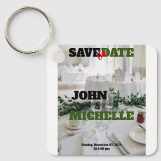 Save the Date Magnetic Card Elegant  Key Ring