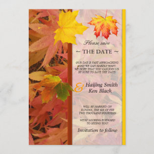 Save The Date Maple Leaves Fall Wedding