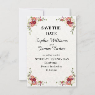 Save the Date Mariage Champêtre & Floral – Élégant