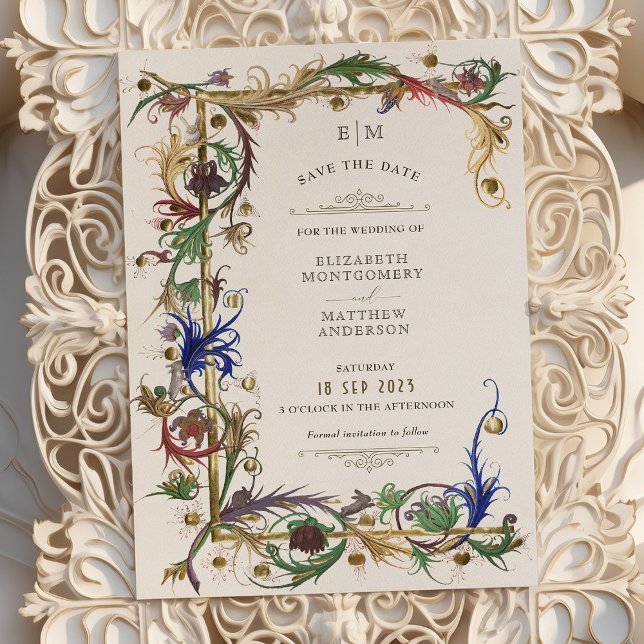 Save The Date Mediaeval Royal Elegance Wedding Invitation (Creator Uploaded)
