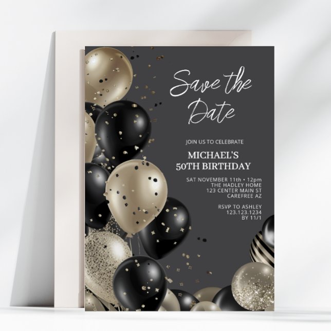 Save the Date Men's 50th Birthday Invitation (Creator Uploaded)