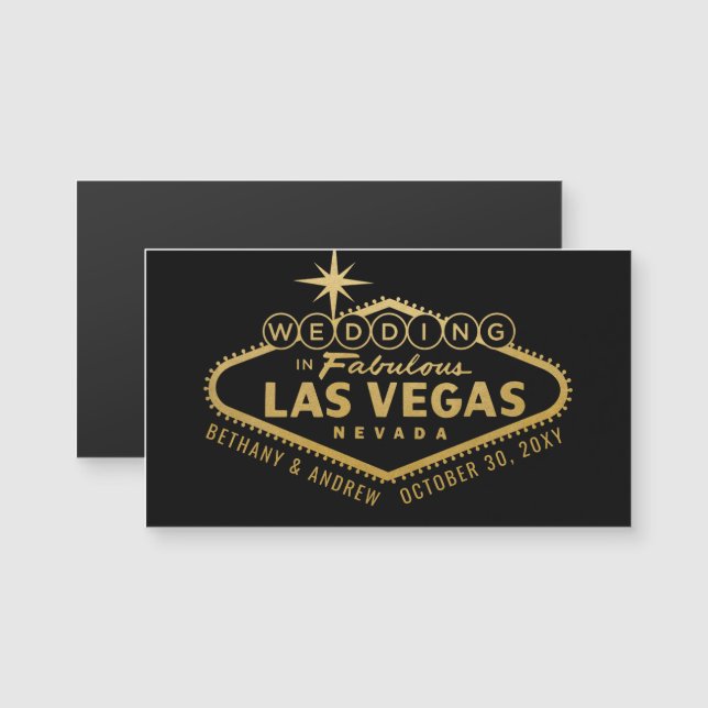 Save the Date Mini Magnet for Las Vegas Wedding (Front/Back)