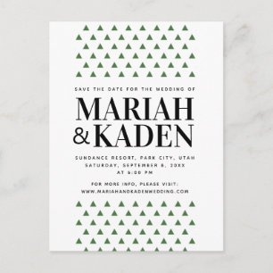 Save the Date Minimal Mountain Tree Wedding   Postcard