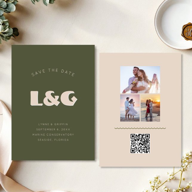 Save the Date Minimalist Big Initials QR code (Creator Uploaded)