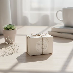 Save The Date Minimalist Poppy Warm Wedding Classic Round Sticker