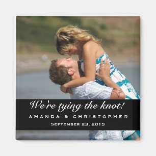 Save the Date Modern Black & White Magnet