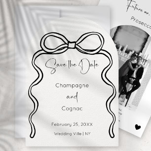 Save The Date Modern Bow Arch Wedding Photo Invitation
