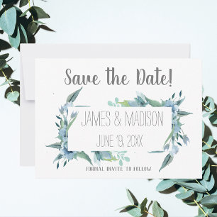 Save the Date Modern Floral Frame Customisable 