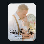 save the date,modern handwriting wedding photo  magnet<br><div class="desc">elegant save the date, modern handwriting wedding photo Magnet , custom</div>